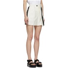 Sacai White Wool Asymmetrical Pinstripe Shorts
