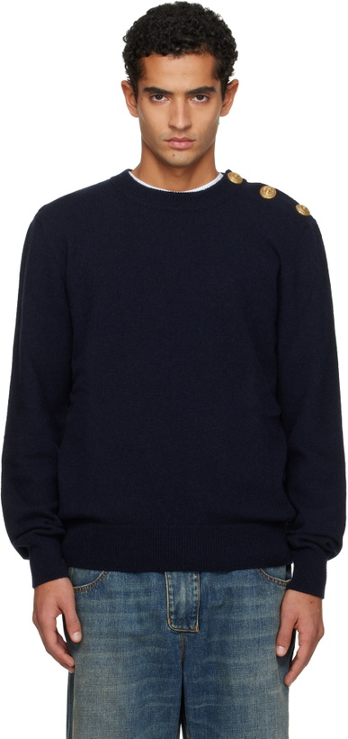 Photo: Balmain Navy Eco-Cashmere Sweater