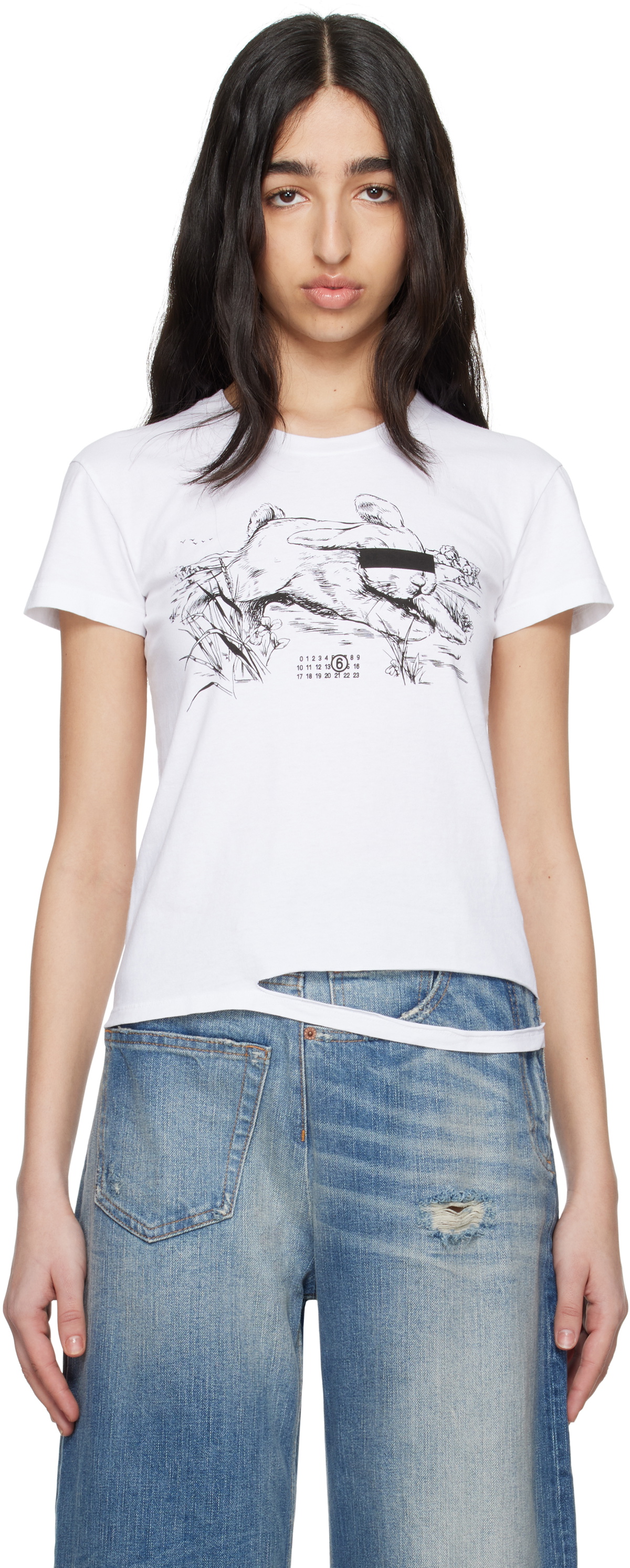 Tシャツ・カットソー MM6 Maison Margiela Print T-shirt MM6 Maison Margiela graphic-print T-shirt | Black | FARFETCH