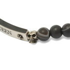 Alexander McQueen Men's Skull & Beads Bracelet in Black
