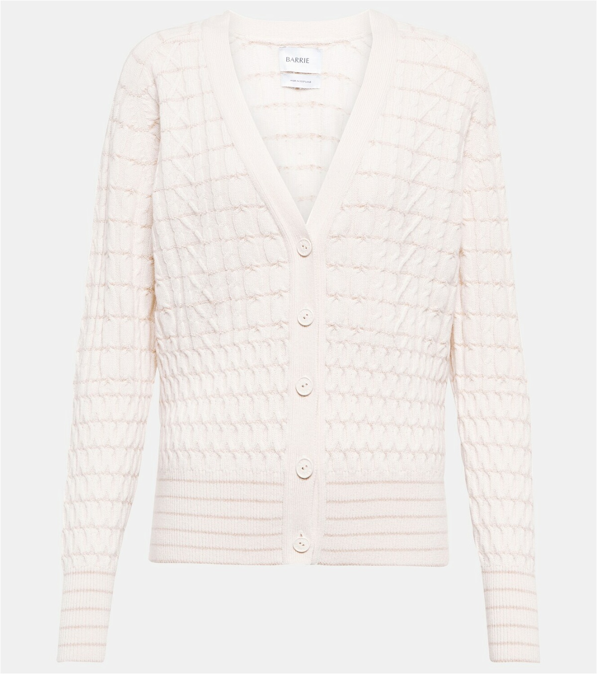 Barrie Cable-knit cashmere cardigan