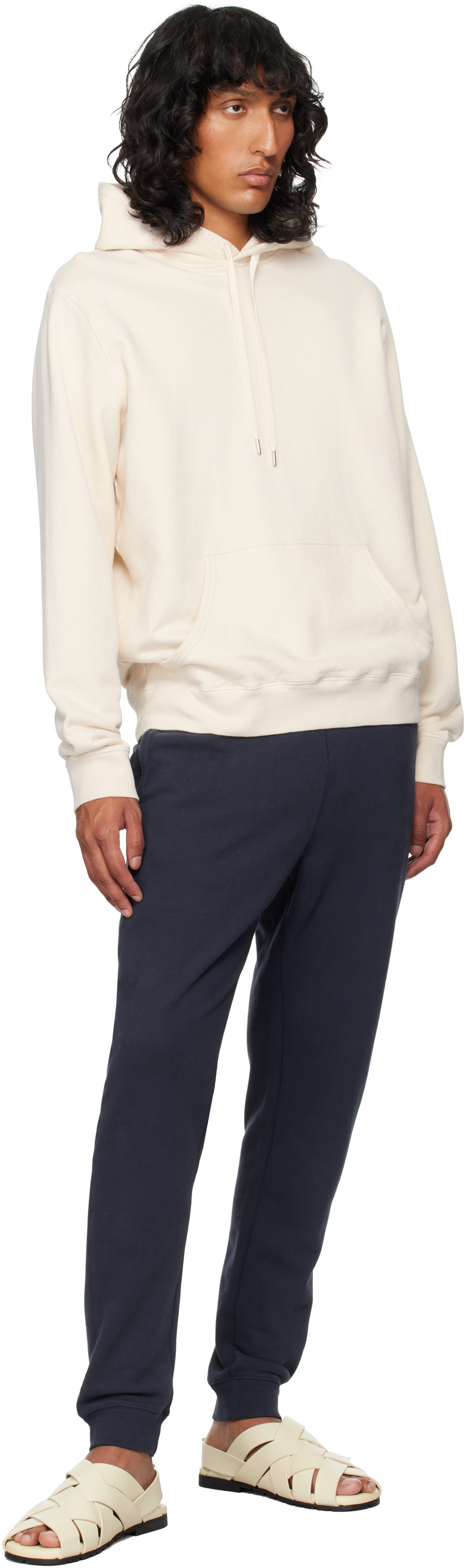 Sunspel Beige Loopback Hoodie