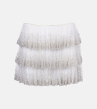 Clio Peppiatt Evie beaded tiered tulle miniskirt