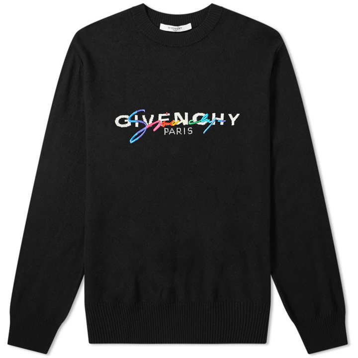 Photo: Givenchy Rainbow Logo Crew Knit