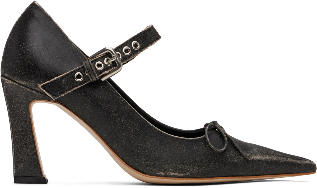 OPEN YY Black Heart Stud Western Mules OPEN YY