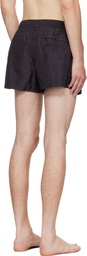 Balmain Black Leopard Swim Shorts