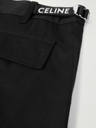 CELINE - Straight-Leg Cotton and Linen-Blend Cargo Trousers - Black