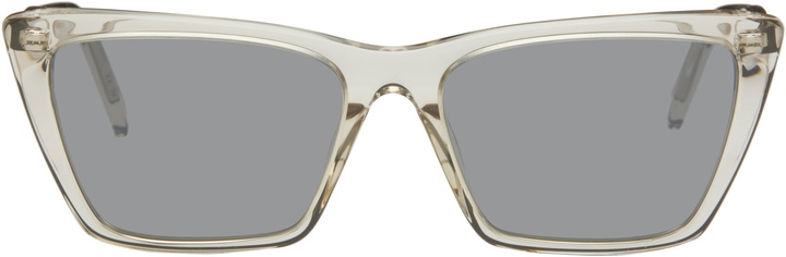 Photo: Saint Laurent Beige SL 737 Mica Thin Sunglasses