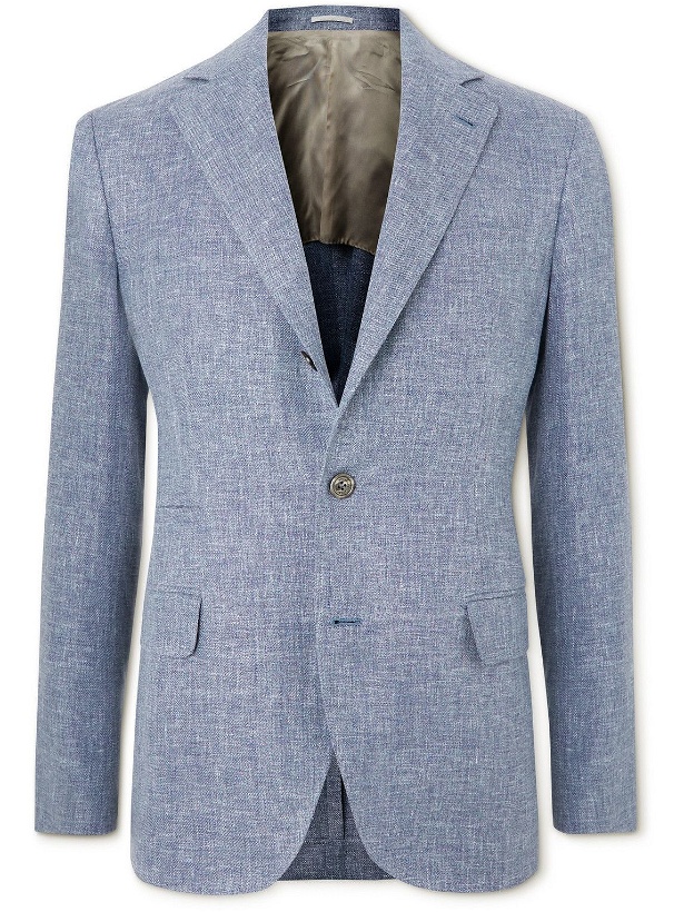 Photo: Brunello Cucinelli - Linen, Wool and Silk-Blend Blazer - Blue