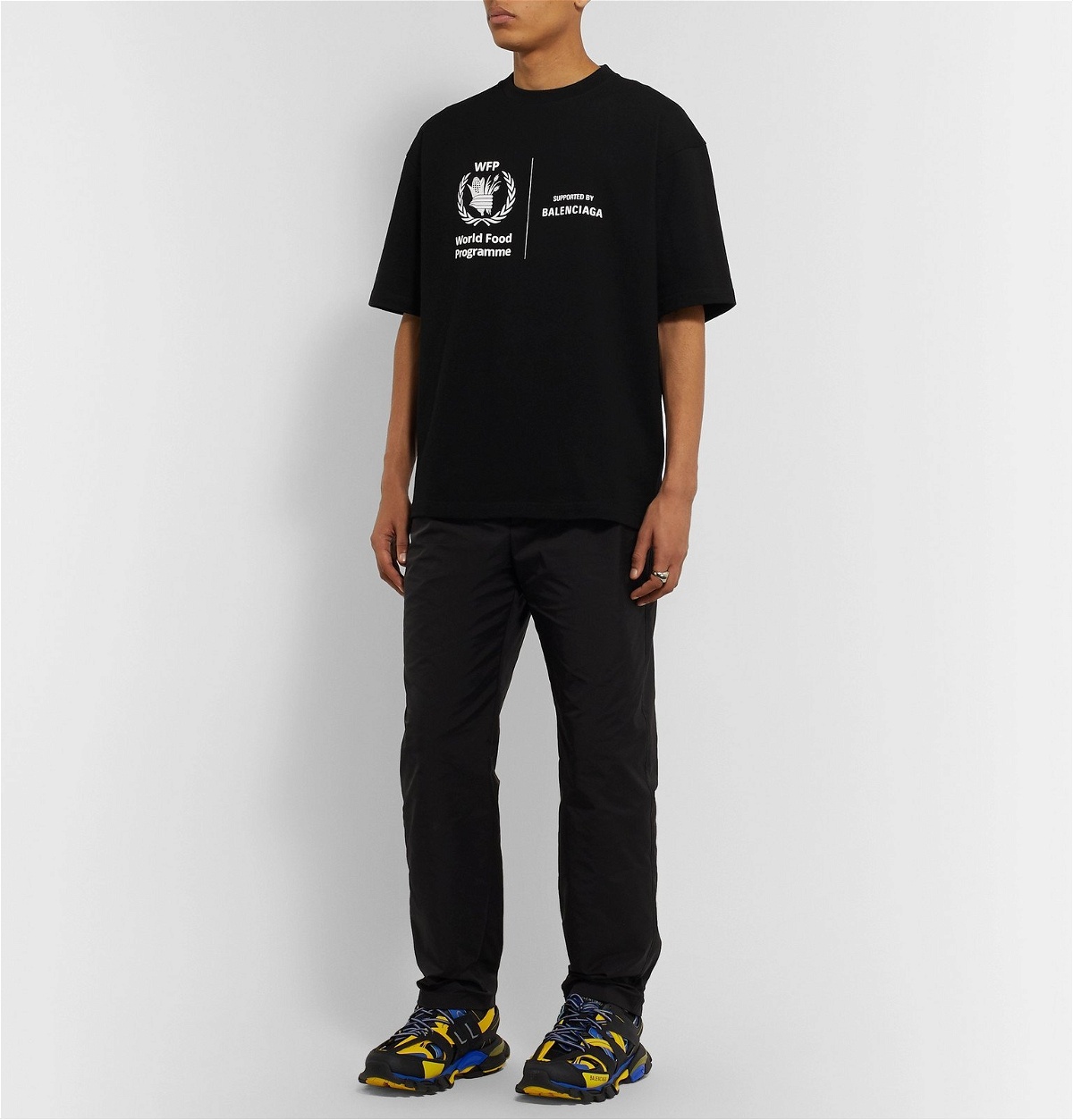Balenciaga SS20 World Food Programme Tee  Black L Mens Fashion Tops   Sets Tshirts  Polo Shirts on Carousell