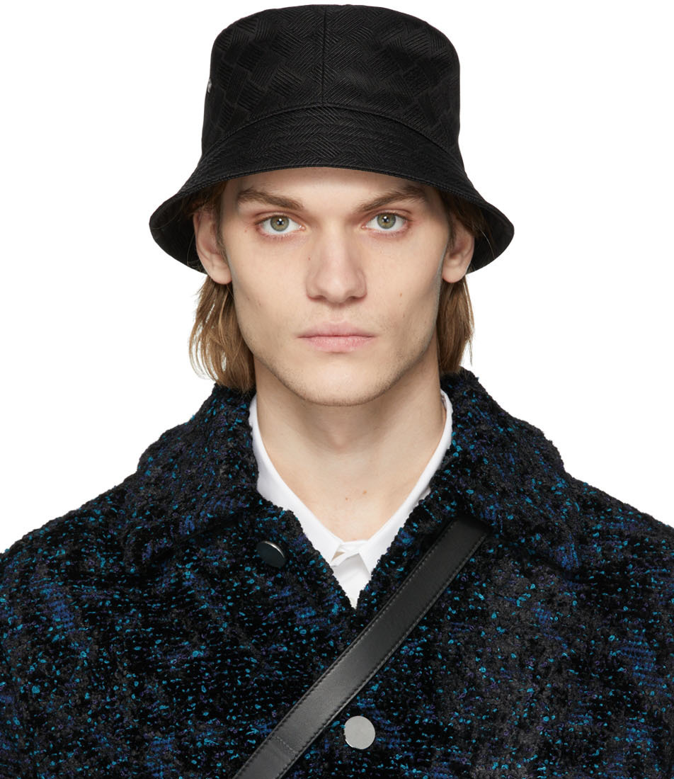 Bottega Veneta Black Intreccio Bucket Hat Bottega Veneta