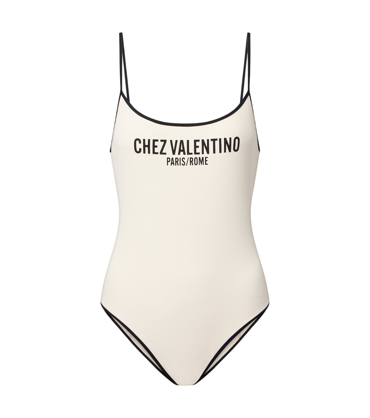 VALENTINO Lycra V-neck Logo One Piece Swimsuit Valentino