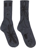 Collina Strada Gray Flower Burst Socks