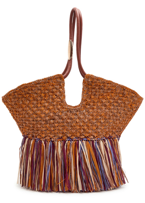 Photo: Zimmermann Goldentime Medium Fringed Raffia Tote bag - Multicoloured 1 - One Size