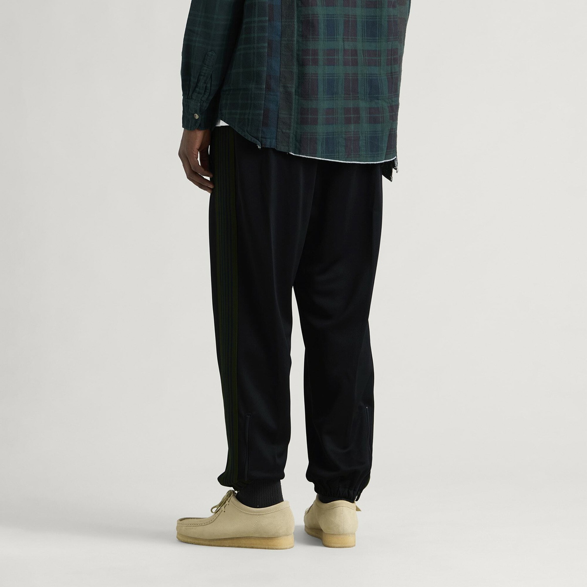 Needles Men's Poly Smooth Zipped Track Pants in Navy