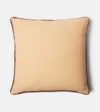 Les-Ottomans Embroidered cotton velvet cushion