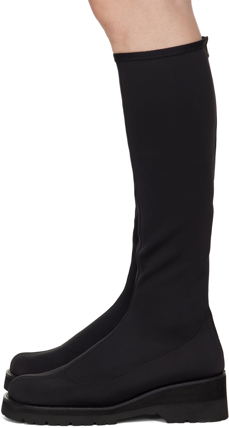 AMOMENTO Black Scuba Long Boots
