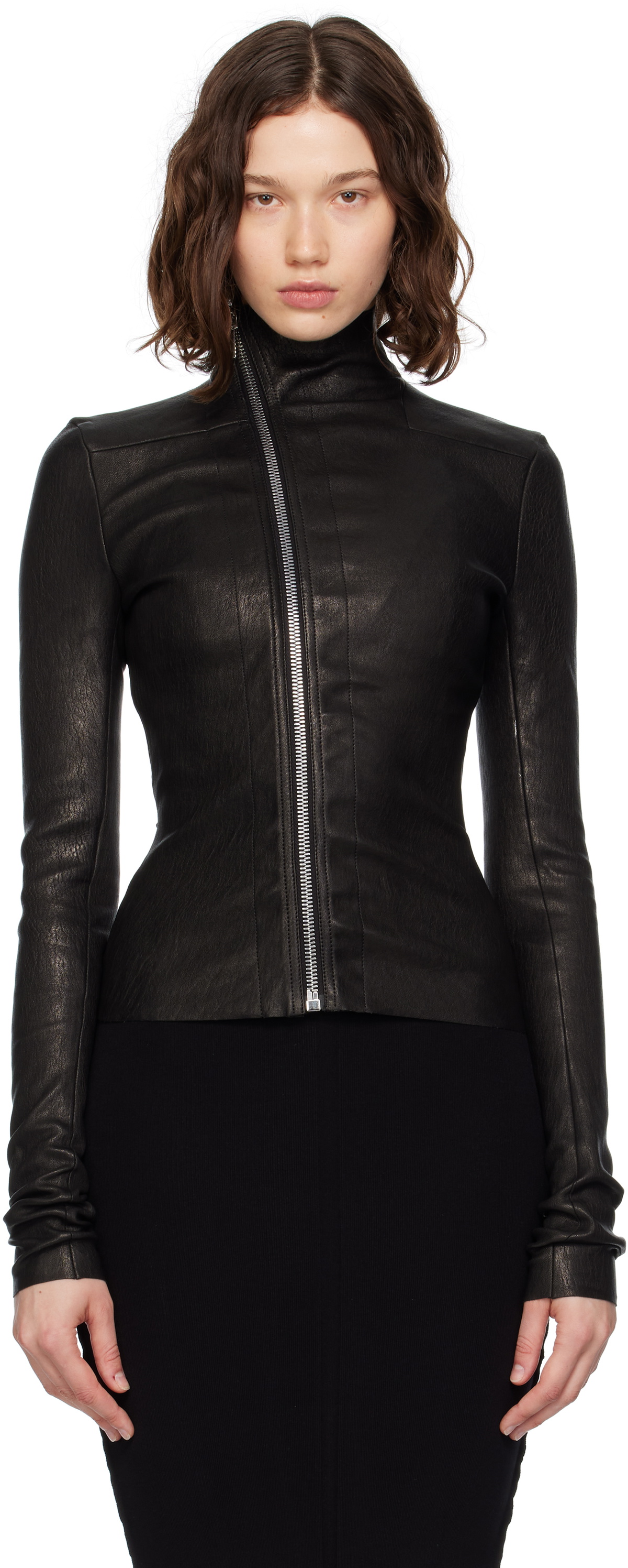 Rick Owens Black Gary Leather Jacket Rick Owens