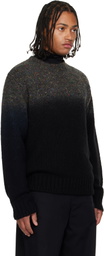 sacai Black & Gray Garment Dye Wool Knit Sweater