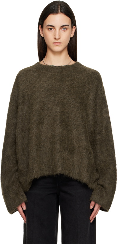 Photo: TOTEME Brown Boxy Alpaca Knit Sweater