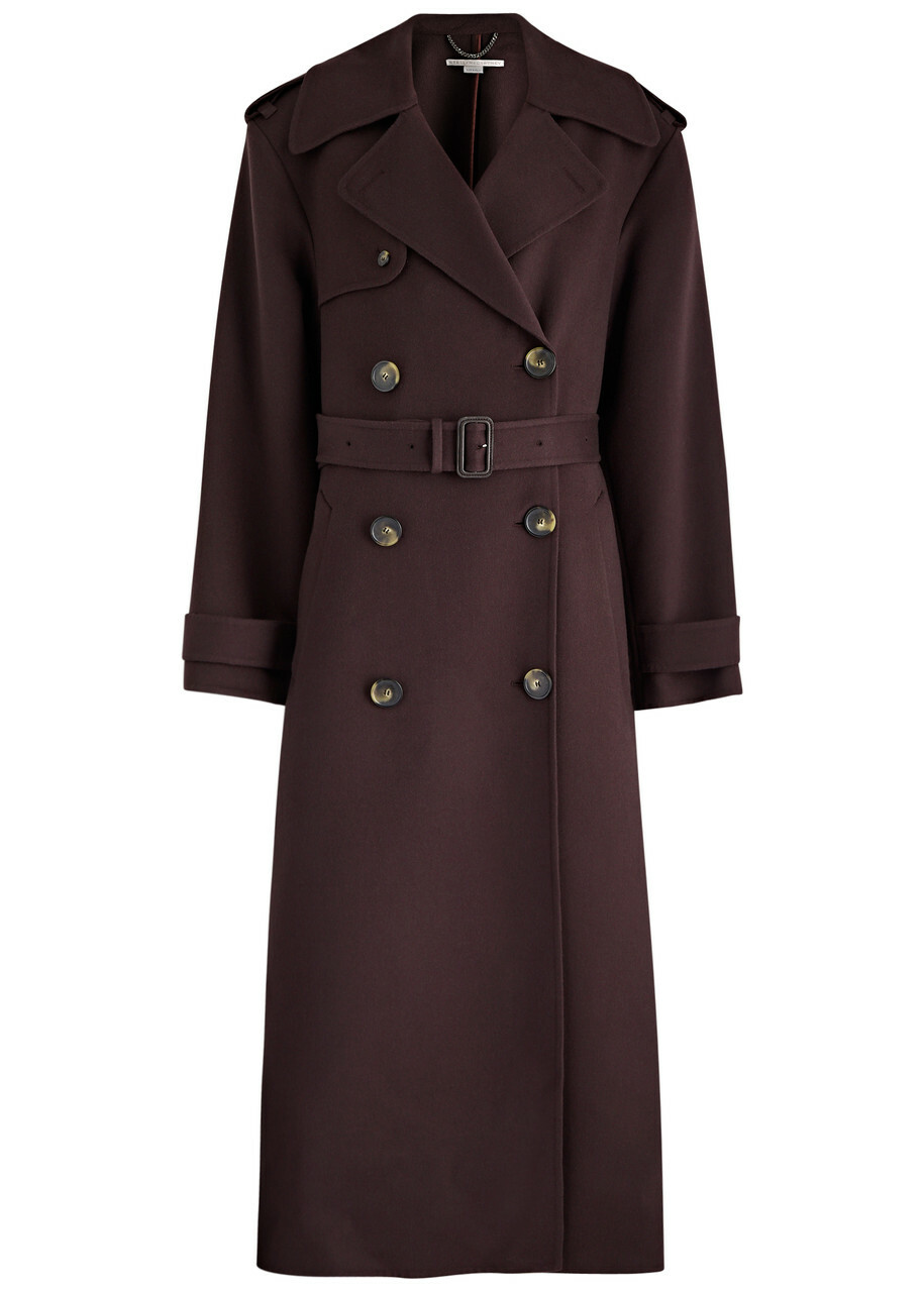 ステラマッカートニー　 Luke Belted Trench Coat Women Chocolate brown Double-Faced Belted Trench Coat