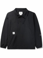 WTAPS - Kayan Logo-Appliquéd Crinkled-Nylon Half-Zip Jacket - Black