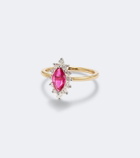 Yvonne Léon Pompadour 18kt gold ring with diamonds and ruby