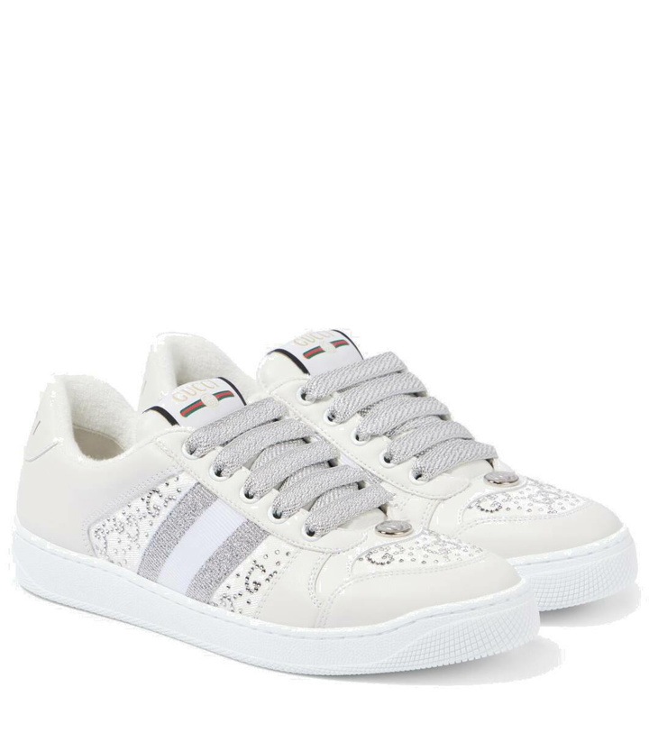 Photo: Gucci Screener embellished leather sneakers