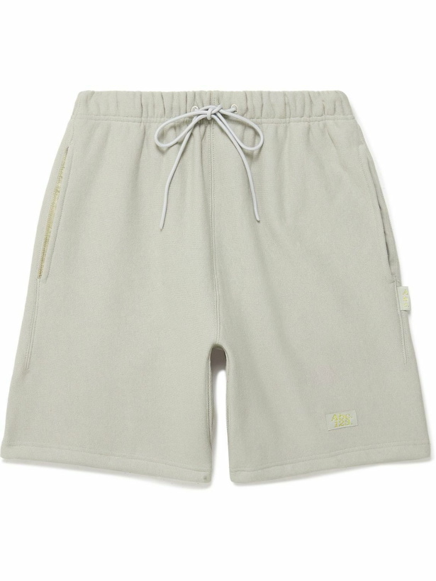 Photo: Abc. 123. - Wide-Leg Logo-Detailed Cotton-Blend Jersey Drawstring Shorts - Gray