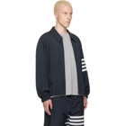 Thom Browne Navy Ripstop Raglan Coach Jacket