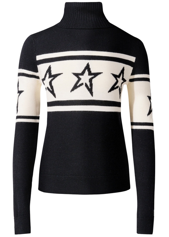 Photo: Perfect Moment Chopper Roll-neck Merino Wool Sweater Black
