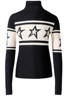 Perfect Moment Chopper Roll-neck Merino Wool Sweater Black