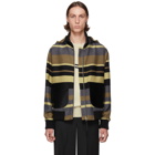 Loewe Tan and Grey Striped Fox Hood Blouson Jacket