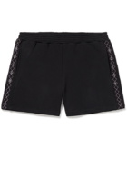 Adish - Wide-Leg Logo-Embroidered Cotton-Jersey Drawstring Shorts - Black