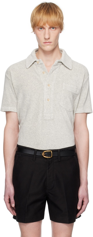 Photo: TOM FORD Gray Towelling Polo