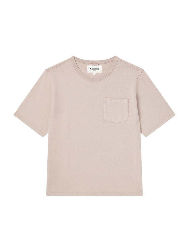 Photo: Corridor - Garment-Dyed Cotton-Jersey T-Shirt - Pink