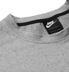 Nike - Sportswear Logo-Print Mélange Cotton-Jersey T-Shirt - Gray