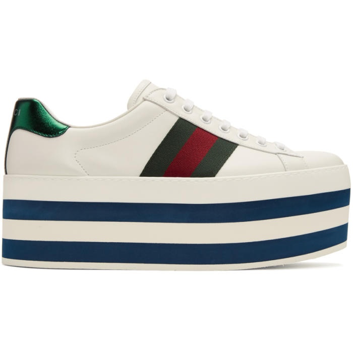 Photo: Gucci White Ace Platform Sneakers