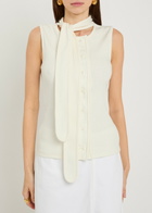 Lemaire Scarf-effect Cotton-blend top Off White