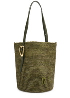 Rabanne Logo Raffia Tote - Khaki - One Size