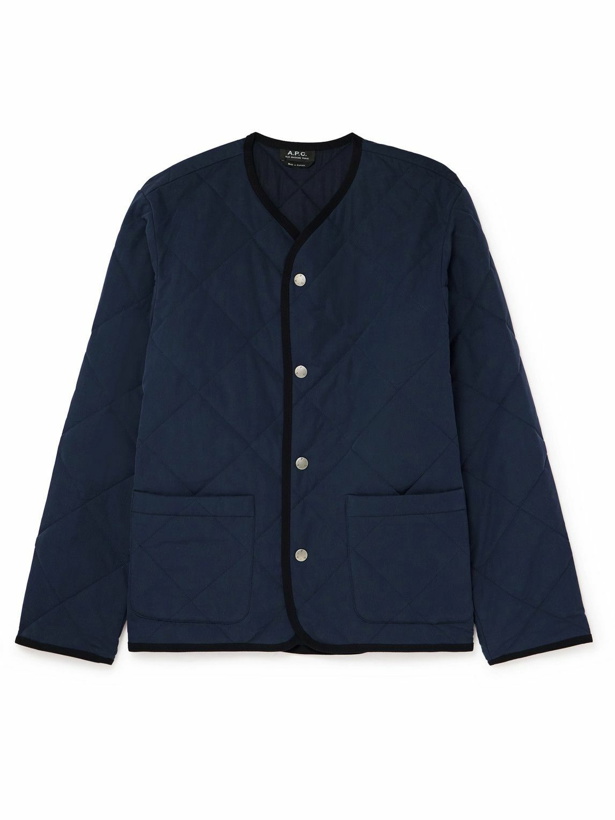 Photo: A.P.C. - Julien Quilted Cotton-Blend Jacket - Blue