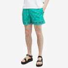 Palm Angels Men's Paisley Swim Shorts in Green