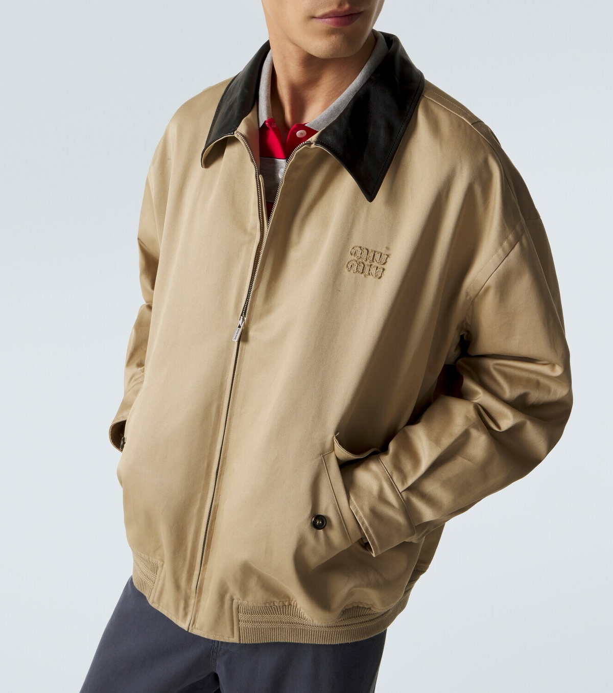 Miu Miu Cotton twill blouson jacket