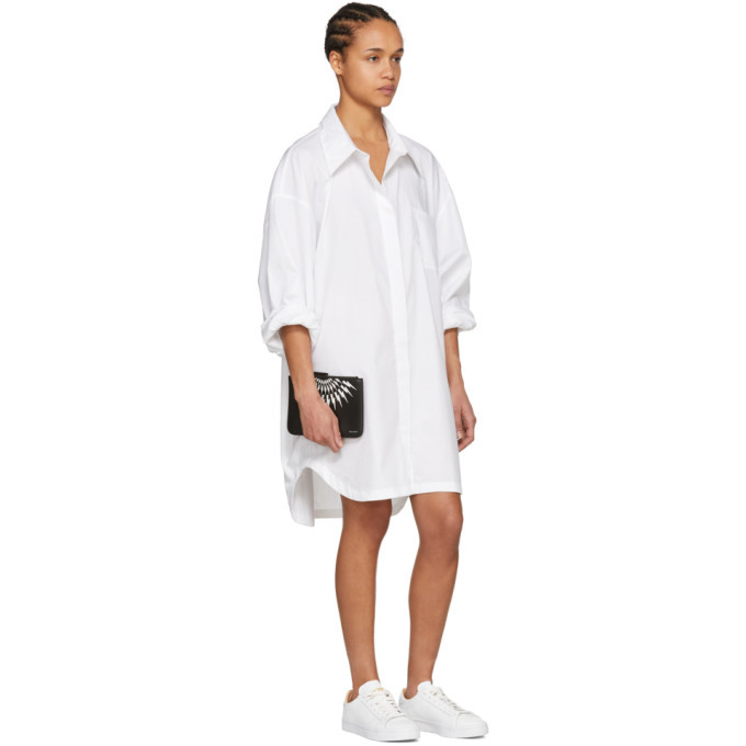 Neil Barrett Black and White Medium Zip Pouch