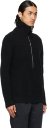 Moncler Black Knit Half-Zip Sweater