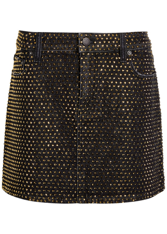 Photo: Alice + Olivia Joss Embellished Stretch-denim Mini Dress Charcoal