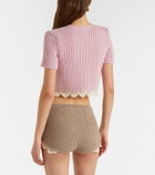Magda Butrym Crochet-trimmed cashmere shorts
