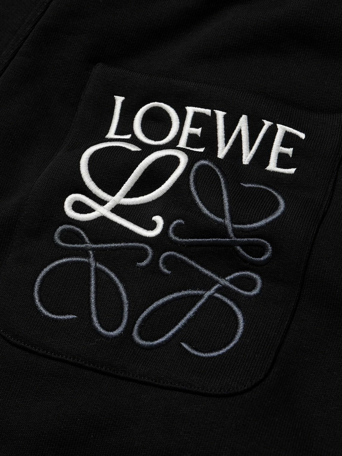 LOEWE - Tapered Cotton-Jersey Sweatpants - Black