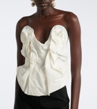 Magda Butrym Draped cotton and silk bustier top