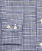 Brooks Brothers Men's Stretch Madison Relaxed-Fit Dress Shirt, Non-Iron Royal Oxford English Collar Glen Plaid | Navy